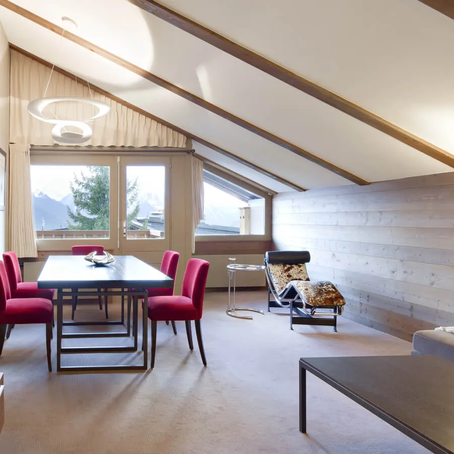 Chalet Suite interior at Hotel Vanessa Verbier, Swiss Alps
