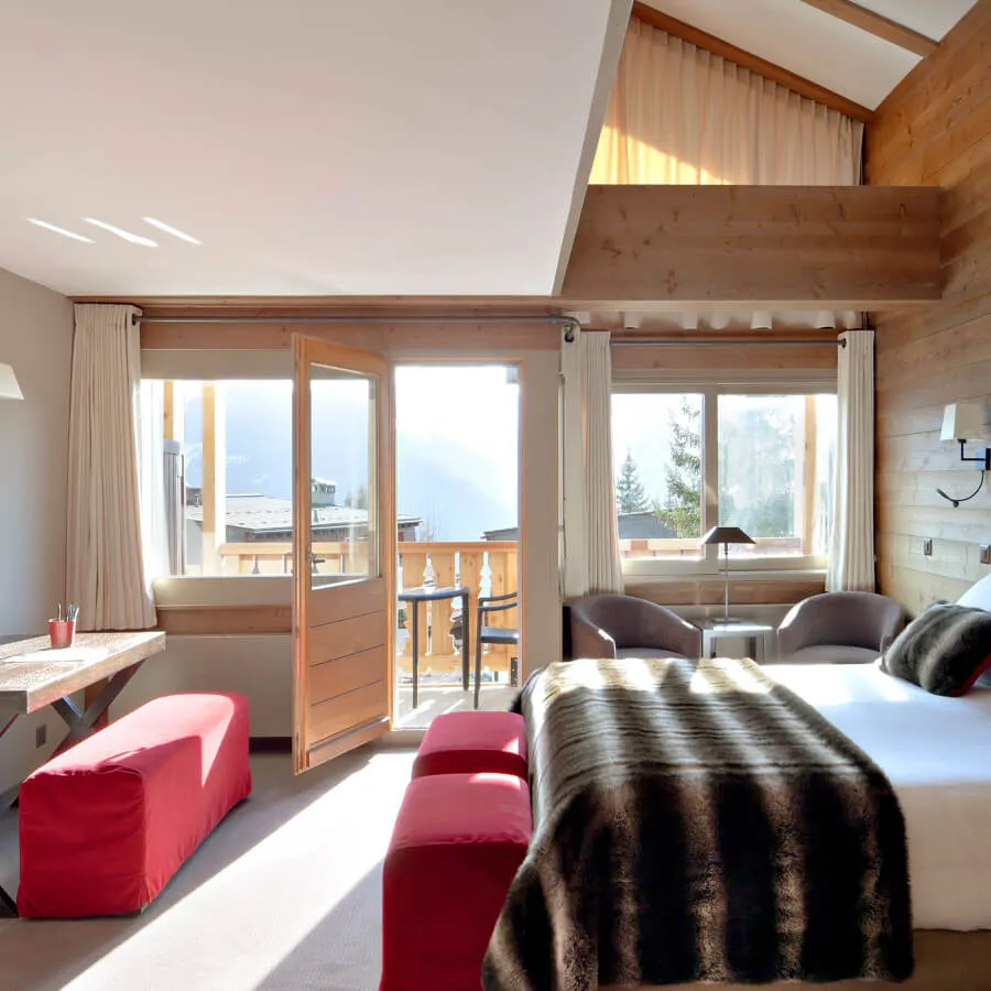 Family Suite 45sqm with mezzanine bedroom and balcony, Verbier
