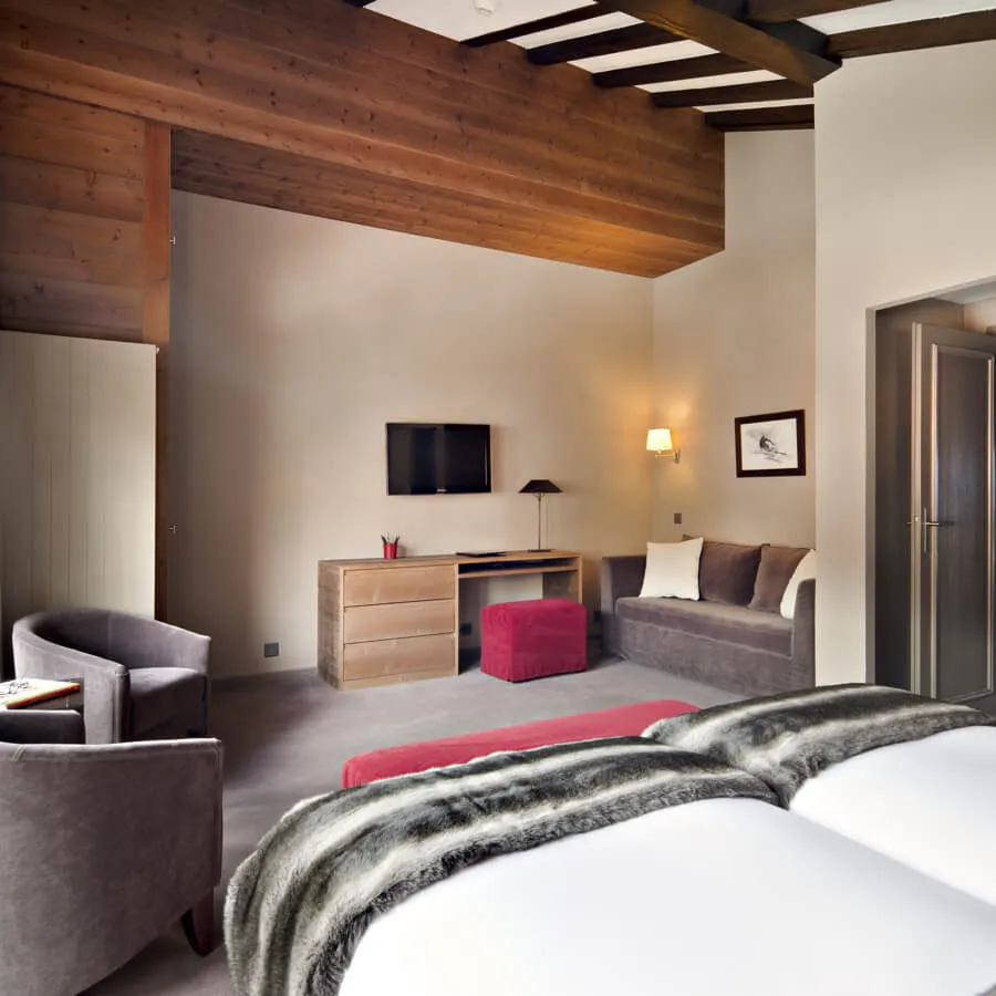 Penthouse interior at Hotel Vanessa Verbier, Swiss Alps