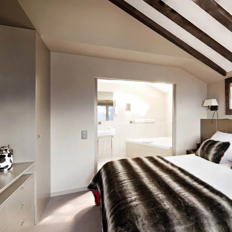 Penthouse interior at Hotel Vanessa Verbier, Swiss Alps